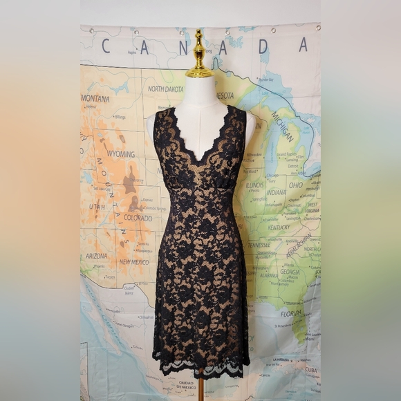 Karen Kane Dresses & Skirts - Karen Kane Black Lace Sleeveless V-neck Dress Size M